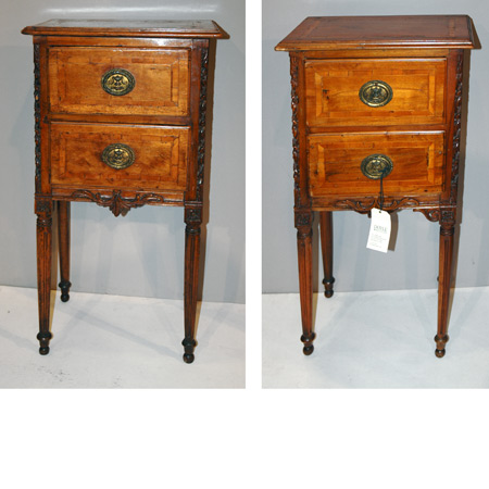 Appraisal: Pair of Northern Italian Neoclassical Walnut Commodini Estimate -