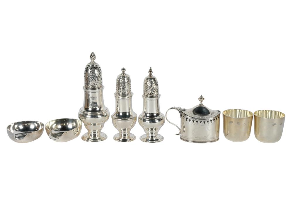 Appraisal: COLLECTION OF ENGLISH STERLINGcomprising two porringers inches wide single sugar