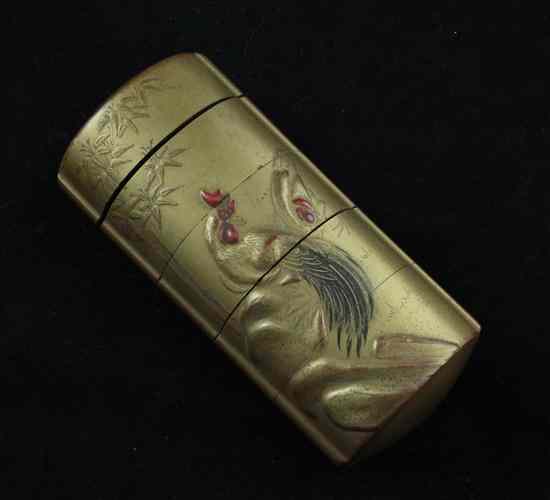 Appraisal: A Meiji period four-case takamaki-e gold lacquer inro decorated with