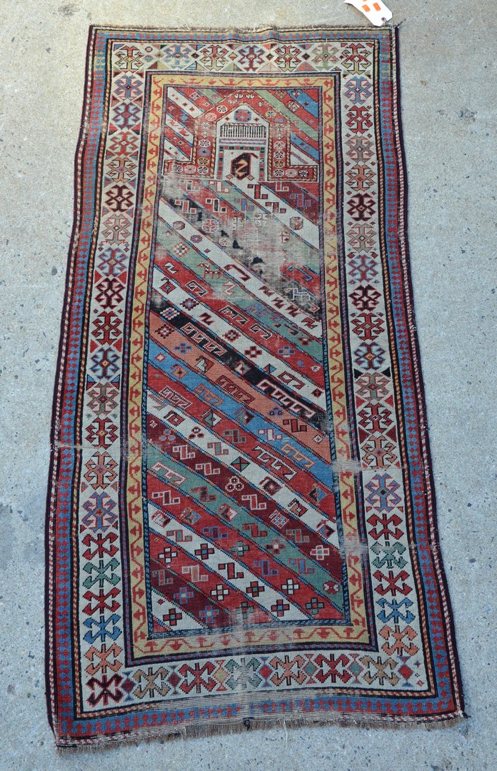 Appraisal: x Caucasian Moghan prayer rug areas of wear