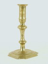 Appraisal: CANDLESTICK - th C Queen Anne brass candlestick H x