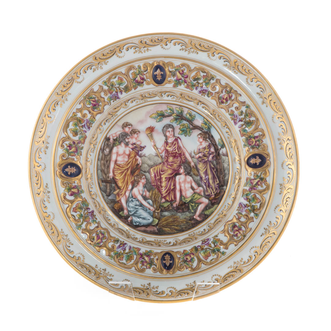 Appraisal: Capodimonte porcelain classical style wall plaque th century circular plaque