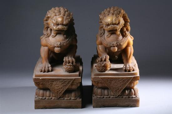 Appraisal: LARGE PAIR CHINESE COMPOSITION FIGURE OF FU LIONS Each seated