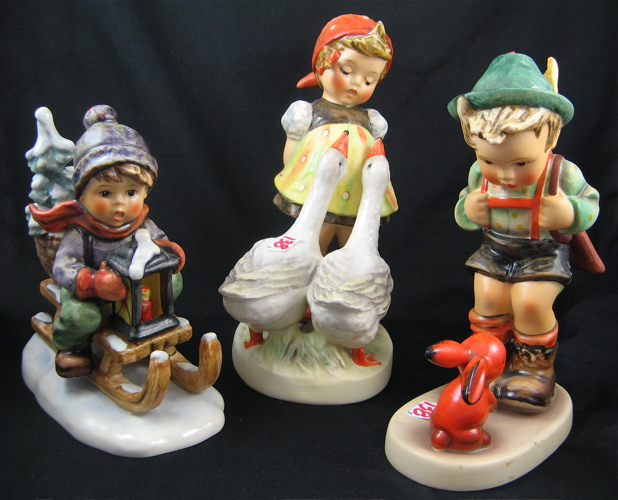 Appraisal: GROUP OF HUMMEL FIGURES Sensitive Hunter HUM II H TM-