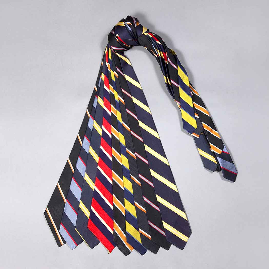 Appraisal: Collection of Nine Neckties Comprising rep stripe club and insignia