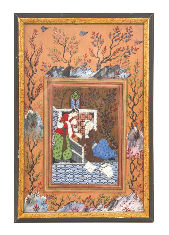 Appraisal: Sale Lot An Indian Miniature Painting depicting a woman pouring