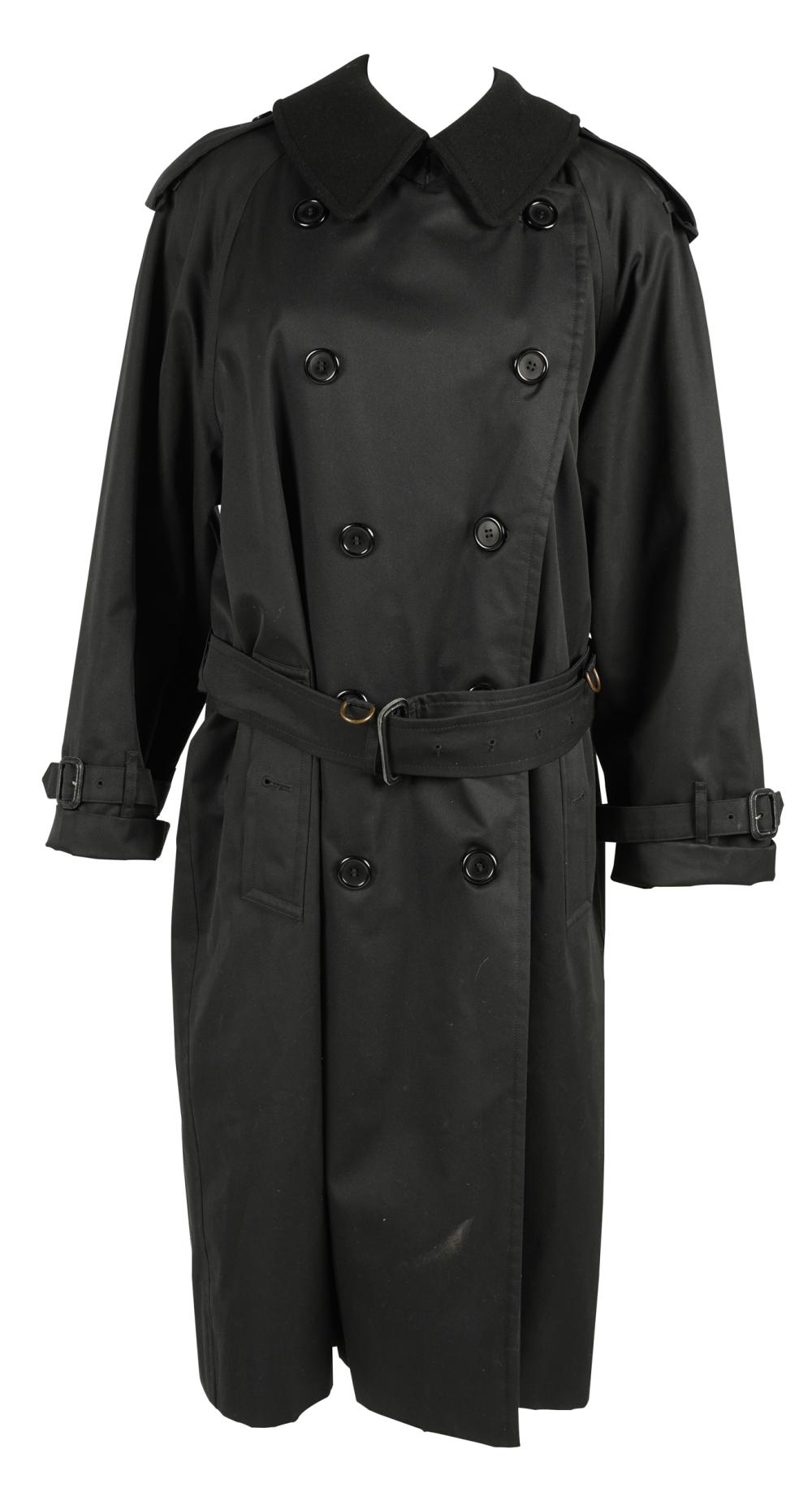 Appraisal: BURBERRY BLACK COATwith label cotton and polyester detachable collar approximately