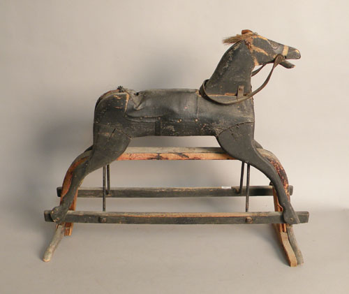 Appraisal: Carved and painted hobby horse th c h