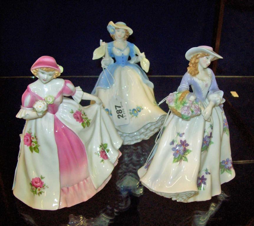 Appraisal: Three Royal Worcester figures including Sweet Daisy Sweet Peony and