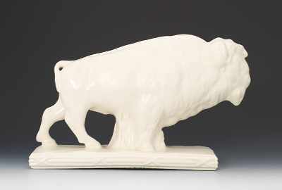 Appraisal: A Large Ceramic Bison American th Century Unmarked but probably