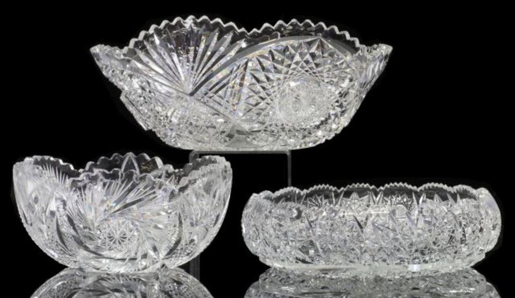 Appraisal: lot of American Brilliant Period cut crystal bowls in varied