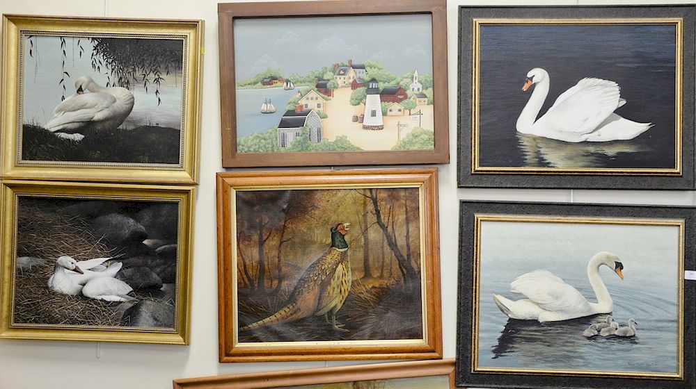 Appraisal: Eight framed paintings to include Arthur E Bard - oil