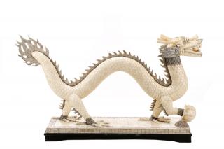 Appraisal: Chinese Tessellated Bone Dragon Sculpture Chinese th century A large