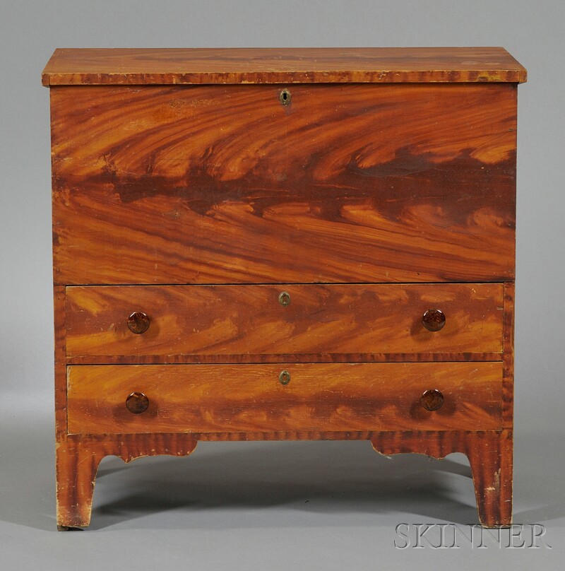 Appraisal: Grain-painted Chest over Two Drawers probably Vermont early th century