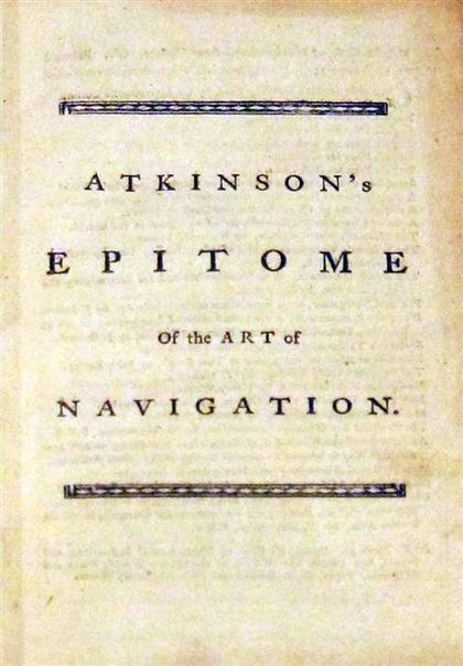 Appraisal: vol Atkins James Epitome of The Whole Art of Navigation