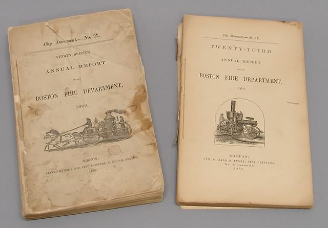 Appraisal: Pair of annual reports from the Boston Fire Department including