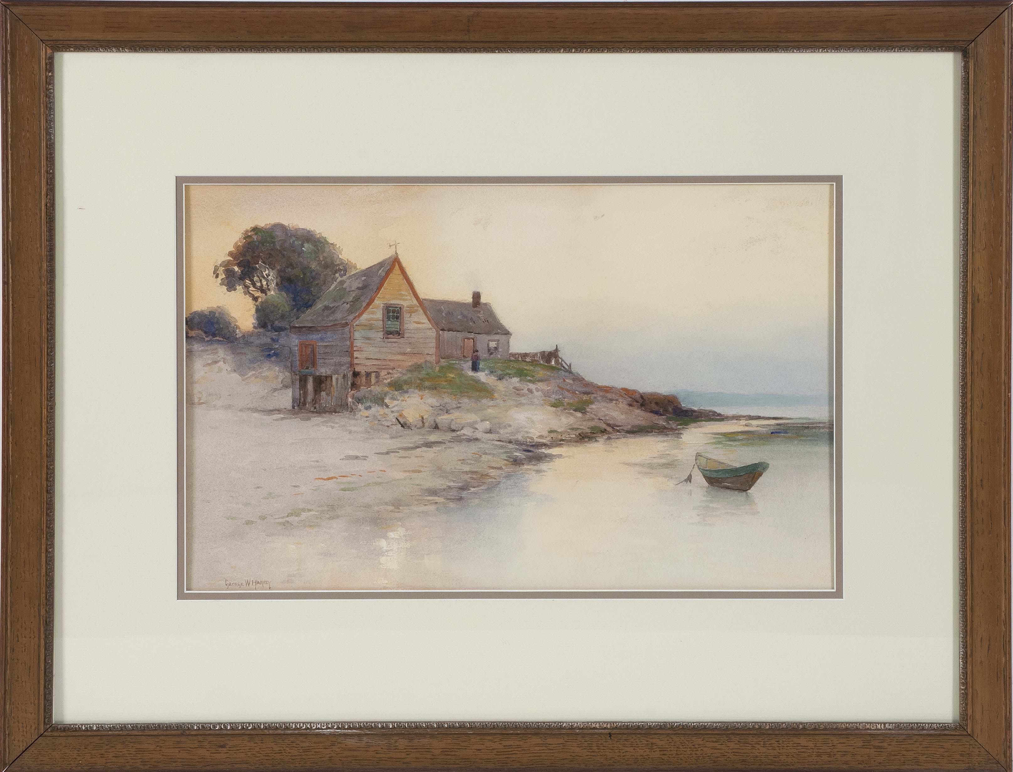 Appraisal: GEORGE WAINRIGHT HARVEYMassachusetts - Dory moored off a coastal home