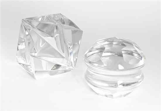 Appraisal: A Baccarat Glass Paperweight of prismatic form together with an