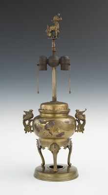 Appraisal: A Chinese Mixed Metals Table Lamp Apprx H to the