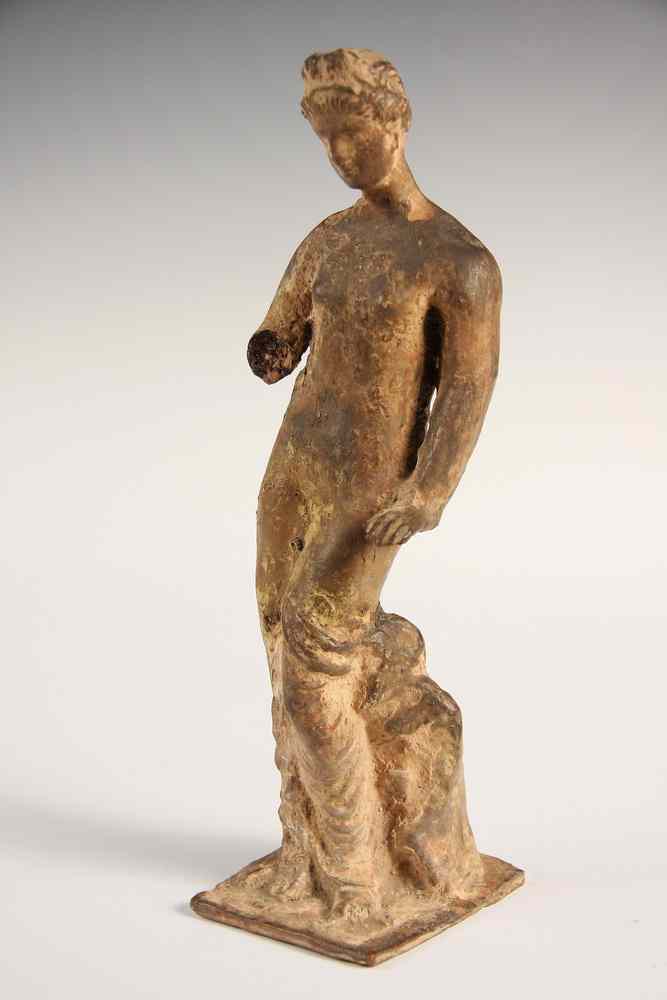 Appraisal: ROMAN TERRA COTTA FIGURINE - Ancient Roman Terra Cotta Funerary